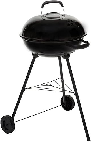 Barbecue a Carbonella Carmensa 43 cm - Il BBQ a Carbone Perfetto per le Tue Giornate Estive! Montaggio Veloce, Cottura Grill e Forno, Nero