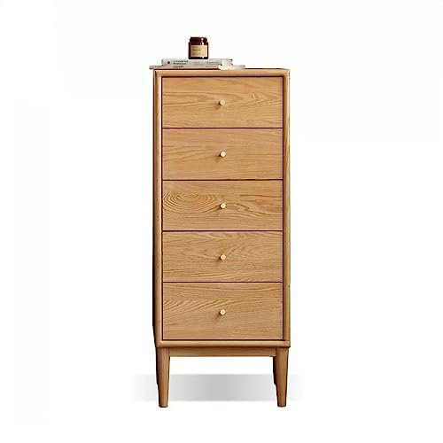 WAOCEO Kommode Schrank Kommode mit 5 Schubladen, Holzkommode mit Stauraum, Schlafzimmerkommode aus massivem Holz, hoher Nachttisch mit Schubladen for das Wohnzimmer Beistellschrank