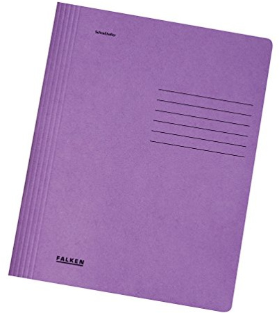 Original Falken 100er Pack Schnellhefter Intensivfarben. Made in Germany. Aus Recycling-Karton für DIN A4 kaufmännische und Behördenheftung Pastell-Farbe lila Hefter ideal für Büro und Schule