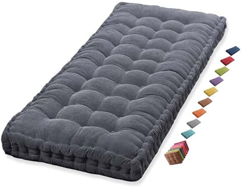 Coussin Matelas Assise Dossier pour Banc de Jardin balancelle canapé 1/2/3 Places Coussin pour Banc de Jardin Exterieur Interieur 170 cm sur Mesure 110x50 Coussin pour Banc 150 cm(Dark Grey 1c,100x50
