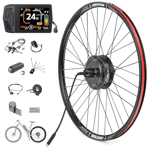 Varstrom 36V 250W Rear E-Bike Conversion Kit : Universal Fit for 26 27.5 28 29 700C Wheel, Includes Rear Cassette Hub Motor with Rim, PAS Sensor & Controller for City & Mountain Bikes