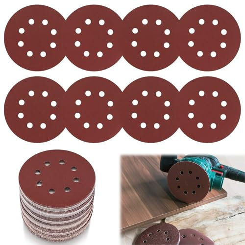 Carta Vetrata Abrasiva Levigatrice Orbitale, 30pc Rotondi Carta Vetrata Abrasiva, Dischi Abrasivi, Carta Vetrata per Levigatrice Orbitale a Foro Tondo, Compresse per Levigatrice per Carta Vetrata