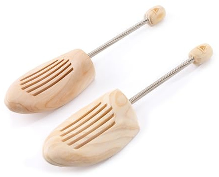 Esvioniq Adjustable Wood Shoe Trees With Spring Wooden Shoes Tree For Men & Women Shoe Shaped Shoe Lasts Wooden Shoe Stretcher (1-Pack, UK 6.5-7.5/EU 40-41)