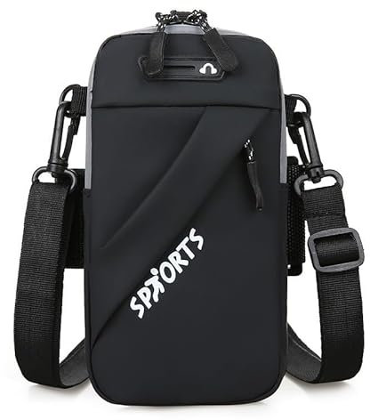 MultiValue Brazalete Deportivo para Correr con Bolsillo para Los Auriculares, Brazalete Movil Running para Teléfono de 6,5 Pulgadas Porta Movil Running con Tres Maneras de Llevar (Negro)