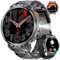 LIGE Smart Watch for Men Answer/Make Calls,1.85HD Large Display Fitness Tracker with Flashlights,730mAh Smartwatch wtih Heart Rate Sleep Monitor IP68 Waterproof 120+Sport Modes for Android iOS,Black