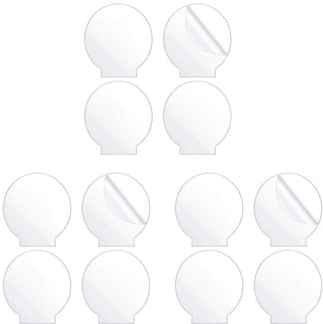 GIWFBQTR 12 Stücke Klare Acrylplatte Runde Platte (4Mm) Kunststoff Acrylplatte für LED Lichtsockel,Schild,DIY Bildschirm Projekte