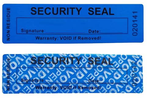 TSPC SECSEAL 100 Stück rückstandsfreie beschriftbare manipulationssichere fälschungssichere Tamper-Proof-Aufkleber Etiketten Siegel