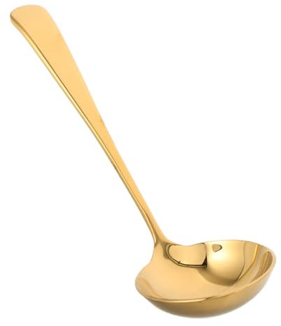 CLISPEED cucchiaio in acciaio inossidabile cucchiaio da cucina a manico lungo mestolo per sugo cucchiai da minestra in acciaio inossidabile di riso giapponese Morto di zuppa D'oro