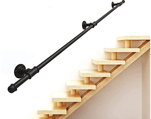 Barandilla de escalera de hierro forjado para interiores y exteriores, antideslizante, para montar en la pared, barandilla de seguridad para discapacitados y ancianos, escalones industriales, acabado