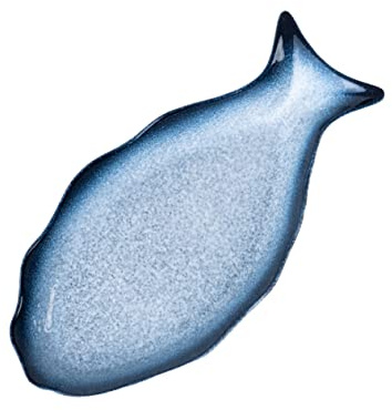 CHICAMPERA Assiette Céramique Forme de Poisson de de Cuisine pour Servir Poissons et Fruits de Mer Design Minimaliste et Attrayant