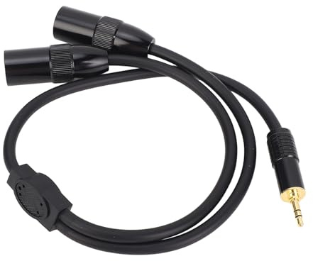 Asixxsix Dual XLR Männlich Bis 1/8 -Zoll -TRS -Stereo -Y -Splitterkabel, 1,6 Feets 3,5 Mm XLR -Kabel für Tragbare Medienplayer -Laptop -Mixer, Mix -Lautsprecher und Amplifer