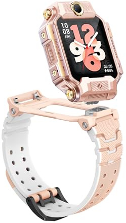 imoo X10 Kids Smartwatch, Verizon Exclusive,Kids GPS Watch with Real-time Locating & IPX8 Water-Resistant, Smartwatch with Long-Lasting HD Video & Phone Call, 14 Days History, Multisport Mode （Pink）