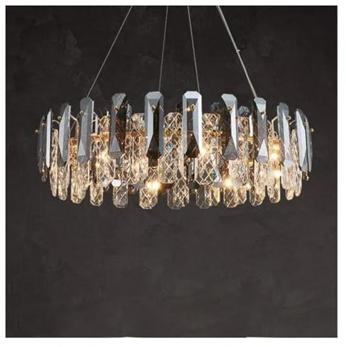 Genérico Plafon techo, Lámpara colgante de cristal lujo con LED, iluminación for sala estar, comedor, dormitorio, luminaria suspendida(3 lights changeable,Dia80cm)