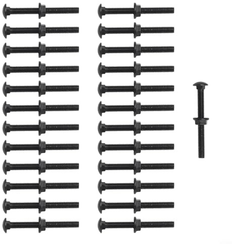 Zilimontt Confezione da 25 bulloni a testa tonda M5 x 30 mm, in acciaio inossidabile 304, con dadi flangiati, per costruzioni di lunga durata, macchinari industriali e progetti fai da te (M5 x 50 mm)