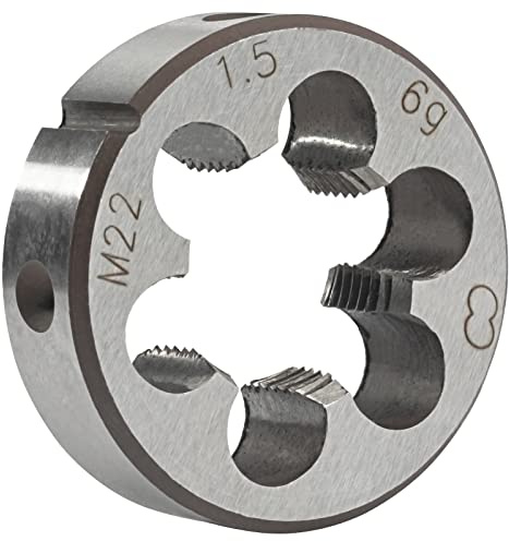 OYSKGNCMW Filiera Tonda metrica M22 x 1,5, filiera per Filettatura a Macchina M22 x 1,5 mm Destra