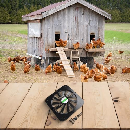 Pumixiy Ventilazione ad energia solare Ventilazione Ventilazione 250mm Diametro Alloggiamento In Metallo Basso Rumore per Serra Pollo Coop Capannone Pet House Per Finestra Installa