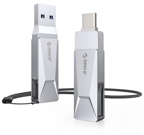 ORICO USB Stick 32GB USB 3.2 Speicherstick OTG 150MB/s, Silber, CB05 | 2-in-1 Flash Laufwerk, Typ-C und USB-A Handy Speicherstick, Metall, für iPhone 17/16/15/Android-Smartphone/Tablet/Laptop/PC