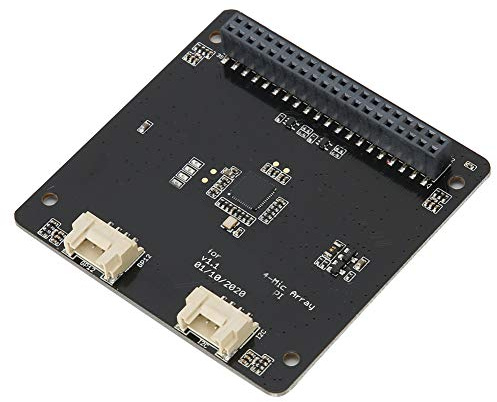 Cuifati Scheda di Espansione Array da 4 Microfoni per Pi, Rilevamento attività Vocale, DOA, 12 LED Programmabili, Supporto a Lunga Distanza, Compatibile con 4B/3B+/3B, Crea Servizio Vocale