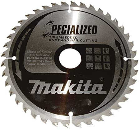 Makita B-33180 Specialized Tip Embedded Saw Blade 190x30x40T