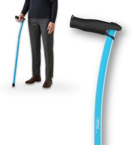 Verstellbarer Gehstock aus Aluminium Leicht Ergonomisch (Blau, S) | Orthopädischer Antitendinitis-Griff, Modernes Design, Damen & Herren, Patentierte Verstellung, für Erwachsene | INDESmed