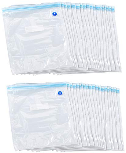 Rosenstein & Söhne Vakuumbeutel Ventil: 40er-Mega-Pack Vakuumierbeutel, je 34 x 30 cm, lebensmitelecht (Vakuum Zip Beutel, Vakuum-Beutel für Handvakuumierer, Vacuum)