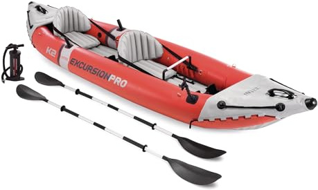 Intex Excursion Pro Kayak, Kayak da pesca gonfiabile, serie professionale, K2: 2 persone, rosso