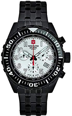 swiss alpine military Herren Uhr Chrono 7076.9 Edelstahl 10 ATM