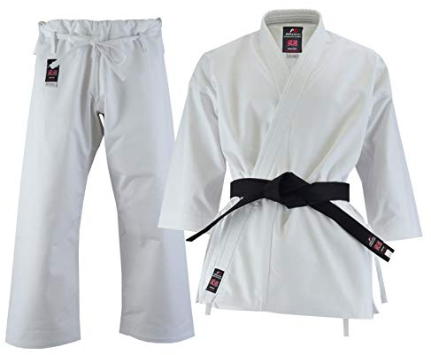 Malino Professional Karate Gi, Kids Suit, Adult Men Uniform, Canvas Cotton 14oz (White Single Side Brushed, 150)