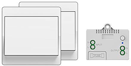 Self-generating Wireless Switch, No Wires, No Battery, Wireless Remote Control Lighting and Electrical appliances, Waterproof and Safe, can be Installed Directly in The Bathroom, etc (1 to 2)