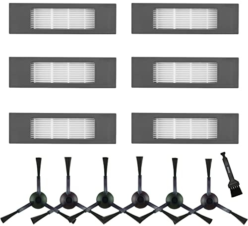 iAmoy Ersatz Seitenbürste und Filter-Kit Kompatibel mit Ecovacs Deebot OZMO 950 OZMO 920 T8 T9 N8 Serie Staubsauger Roboter DX5G-KTA