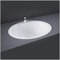 Lavandino da Incasso Bagno soprapiano 53 x 43,5 cm, Design Slim Ovale in Ceramica Bianca Lucida con predisposizione per Rubinetto 3 Fori