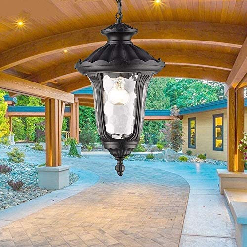 ZHANGL Vintage Pendant Light Outdoor Hanging Plafond étanche E27 Anti-Rouille en Aluminium Lustre en Verre d'appareils d'éclairage for Pavillon Pergola Jardin Porche Couloir Villa Jardin