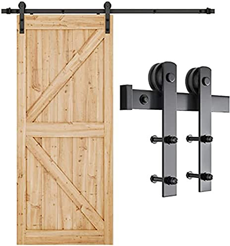 LSDRALOBPOI Schiebetürsystem Rollenführung Bodenführung Robustes, Robustes Schiebetür-Hardware-Kit, das sanft und leise gleitet 714(Size:210cm/6.8ft)