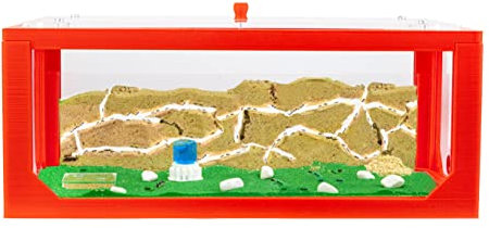 AntHouse - Natürliche Ameisenfarm aus Sand Rot | 3D Big Starter Set 30x15x10 cm | Ant Farm | Inklusive Ameisenkolonie