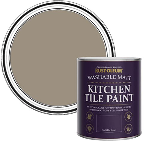 Rust-Oleum Brown water resistant Kitchen Tile Paint in Matt Finish - Cocoa 750ml