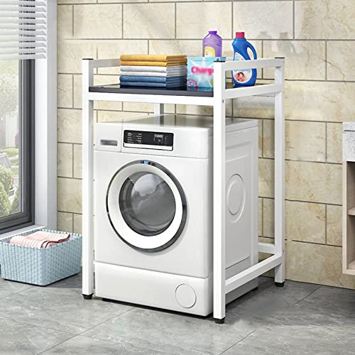 ZFHTAO Marcos de Almacenamiento de Lavadora para Inodoro, Estante de Torre de Baño, Estante de Lavadora de Acero Al Carbono, Estante de Lavadora Práctico Resistente Al Agua Y Al Óxido/White/C