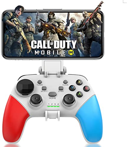 arVin Controller di gioco per iPhone/iOS/Android/PC/Steam Deck con supporto per telefono, Turbo, joystick gamepad wireless per iPhone 15/14/13/iPad/MacBook/Samsung Galaxy/Tablet, Call of Duty, Apex