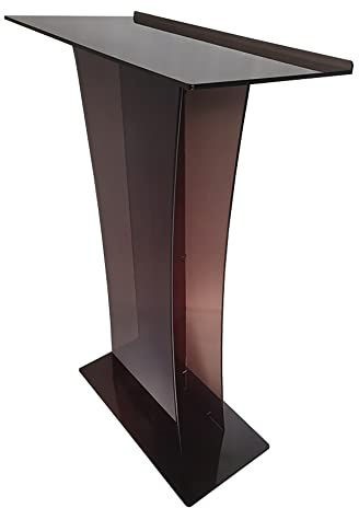 THINND Brown Acrylic Podium Stand, Portable Podium Stand Acrylic Presentation Lecterns, Church Acrylic Lectern, School Acrylic Podium, Office Podium Stand, Ceremony Presentation Clear Podium