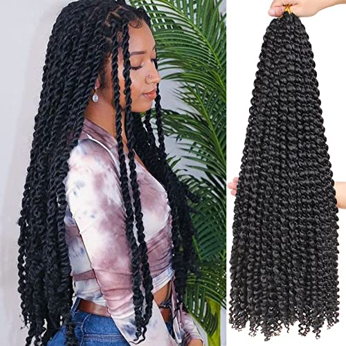 Xtrend 7-pack Passion Twist Hair Bohemian Water Wave virkad hår för fjärilslås, virkat hår för fjärilslås, virkat hår, 16 strandar/pack, passioner, tvinnat, syntetiska, flätade hårförlängningar för
