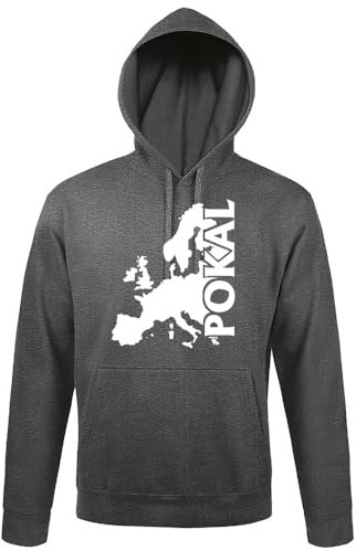 shirt84 Coppa europea con cappuccio da uomo, Grigio scuro mélange, XL