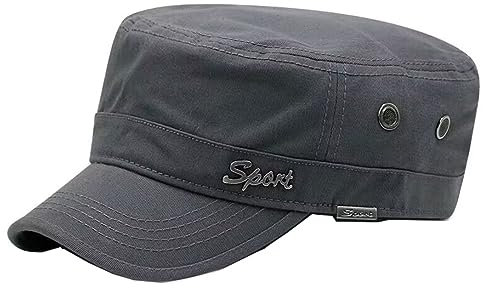 QICHEN Herren Army Military Cap Vintage Stil Cotton Baseballcap Armee Kappe Verstellbare Sport Sonnen Kappe (as3, Numeric, Numeric_60, Numeric_63, Grau)