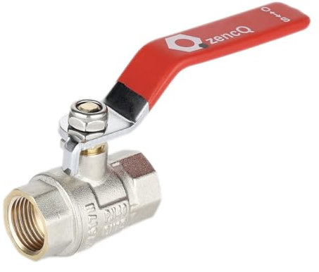 ZencQ Valvola a Sfera 1 Pollici FF Maniglia a Leva - Pn40 Bar Rubinetto a Sfera Ottone Con Leva Per Uso Industriale, Commerciale, Domestico, Barili Di Acqua Piovana Con Filettatura Interna (1 '')