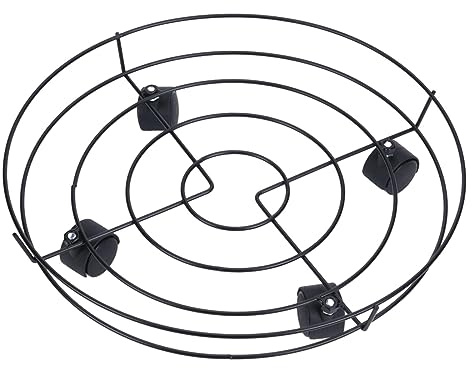 JISADER Portavasi in Metallo con Ruote Girevoli Carrello Portavasi Rotondo su Ruote Portavasi, 40 cm