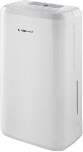 SOLTHERMIC Deshumidificador 10L/d DES10 Electrico Bajo Consumo Silencioso, Deshumificadores de Humedad Apagado Automático, Visor LED, Deposito extraíble Antihumedad,