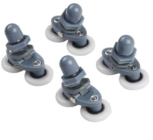 Lot de 4 roulettes doubles pour porte de douche - Diamètre : 25 mm