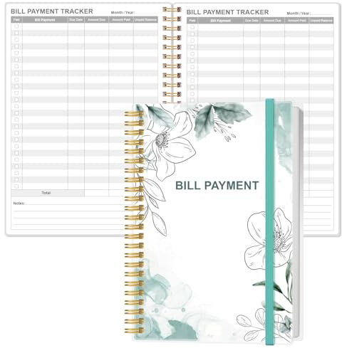 Bill Payment Tracker Notebook - Monthly Bill Organizer & Planner for Personal Budgeting Financial, Payments Checklist Organizer, 5.8 x 8.5, Teal
