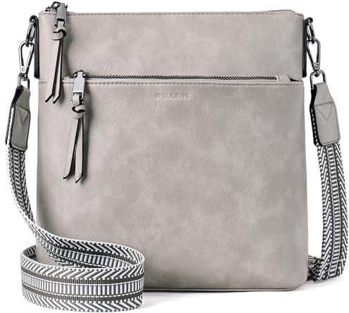 Roulens Mittel Damen Umhängetaschen, Leicht Damen Schultertasche aus Veganes Leder, Crossbody Bags für Frauen mit Verstellbar Abnehmbar Breiter Gurt