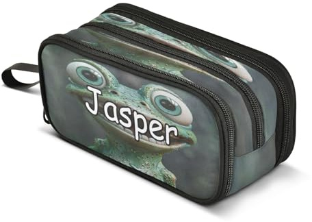 CHIFIGNO Personalisiertes Federmäppchen mit Ihrem Namen, großes Fassungsvermögen, Kosmetiktasche, Organizer-Tasche für Erwachsene, Mädchen, Damen, Herren, Jungen