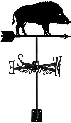 ZNEL Wetterfahne Schwein Form Ornament Windfahne Mit Dachhalterung Richtungsanzeiger Wetterhahn Für Außen Garten Bauernhof Hof Kreative Heimdekoration, Style~A