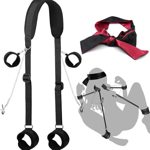 SM Bondage Set contraintes Sex Toy lit érotique Attaché Sangles Sextoys avec Bandeaux Menottes Menottes Chevilles Extrême BDSM Jeu de rôle Ensemble pour Hommes Femmes et Couples